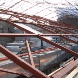 Steel truss roof