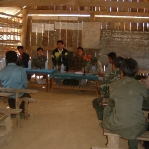 Community meeting in Laos